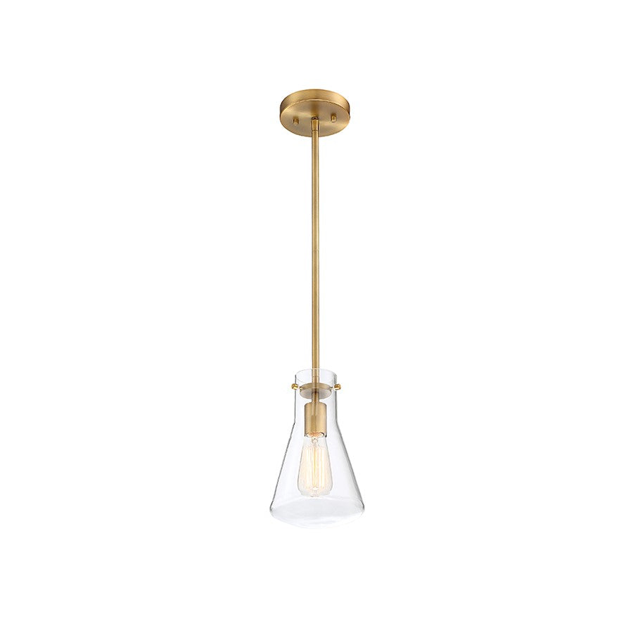 1 Light 11" Pendant, Natural Brass