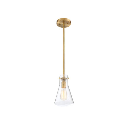 1 Light 11" Pendant, Natural Brass