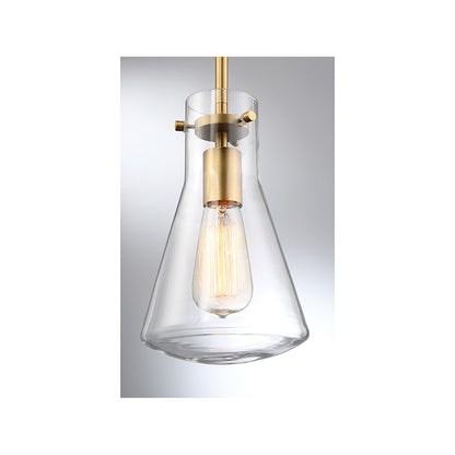 1 Light 11" Pendant, Natural Brass