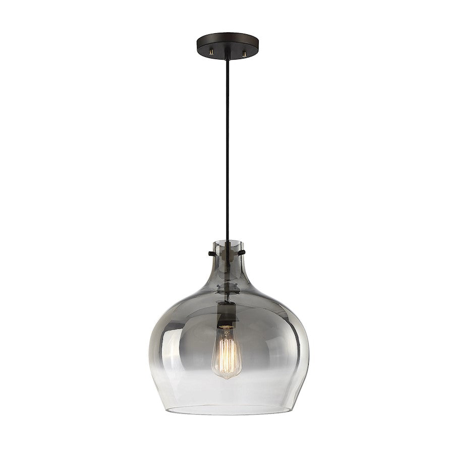 Meridian Industrial 1 Light Pendant, Bronze/Smoked Ombre - M70078ORB