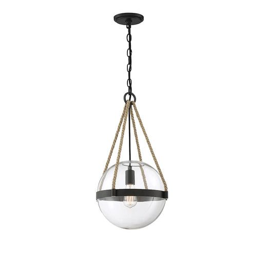 Meridian Rustic 1 Light 23" Pendant, Oil Rubbed Bronze/Clear - M70090ORB