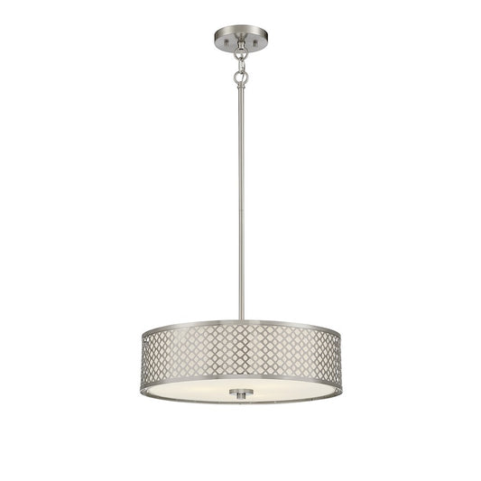 Meridian Modern 3 Light 5" Pendant, Brushed Nickel - M70108BN