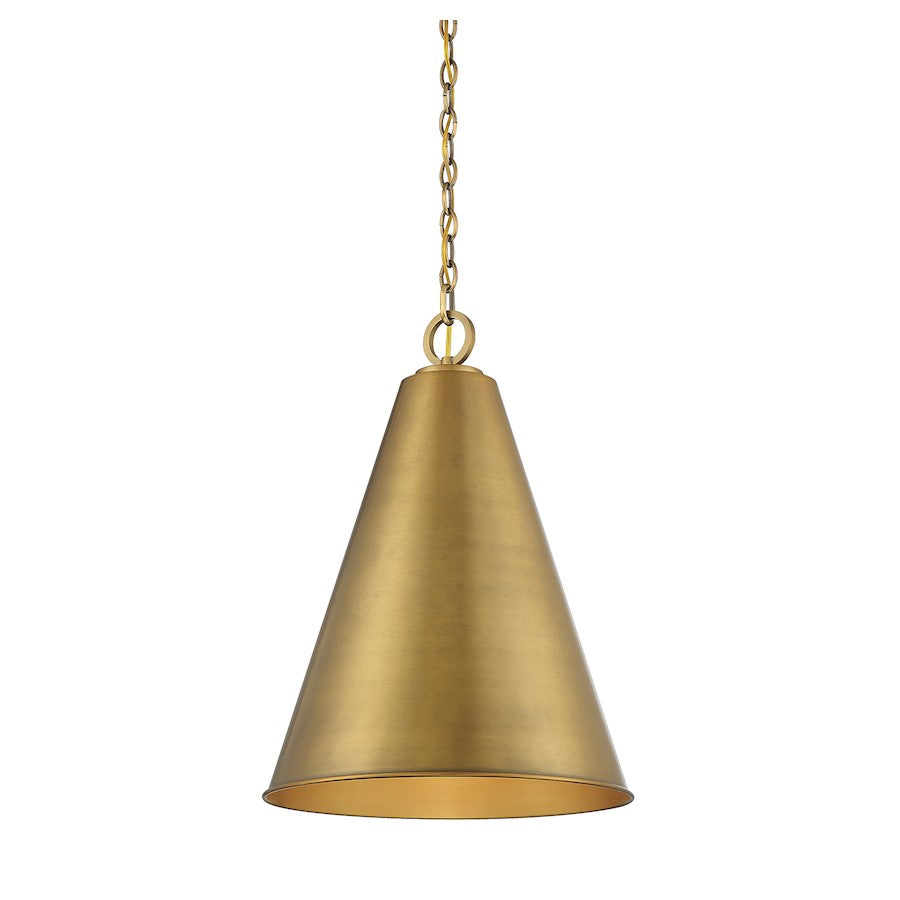 Meridian Contemporary 1 Light 27" Pendant, Natural Brass - M70112NB