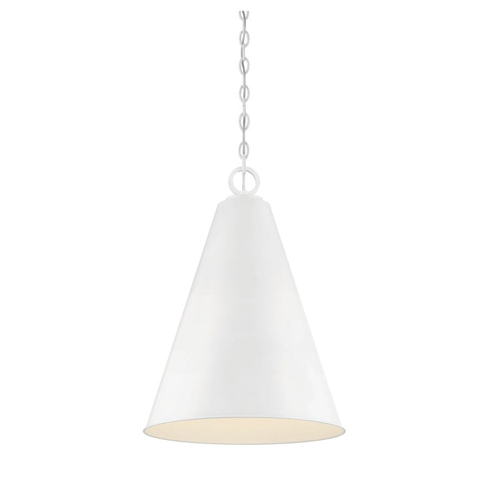 Meridian Traditional 1 Light 27" Pendant, White - M70112WH