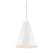 Meridian Traditional 1 Light 27" Pendant, White - M70112WH