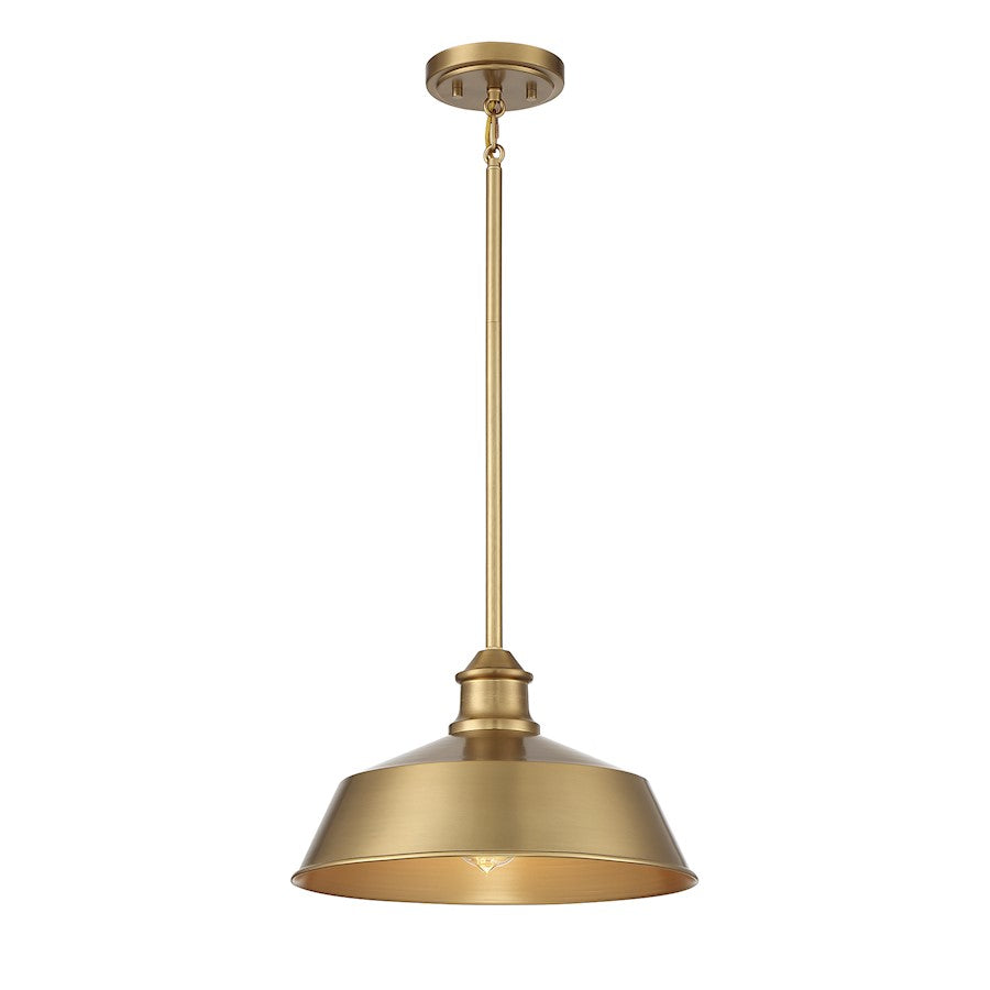 Meridian Vintage 1 Light 8" Pendant, Natural Brass - M7021NB