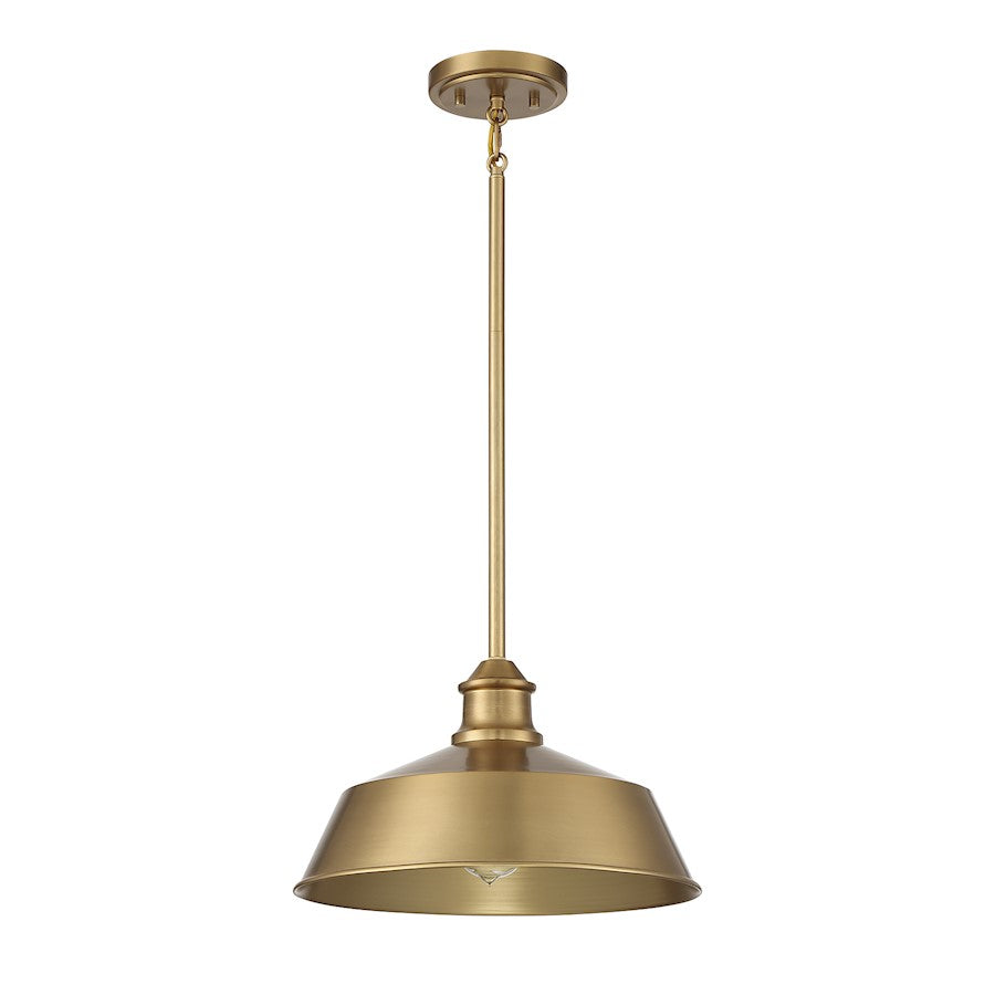 1 Light 8" Pendant, Natural Brass