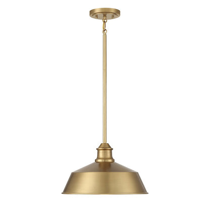 1 Light 8" Pendant, Natural Brass