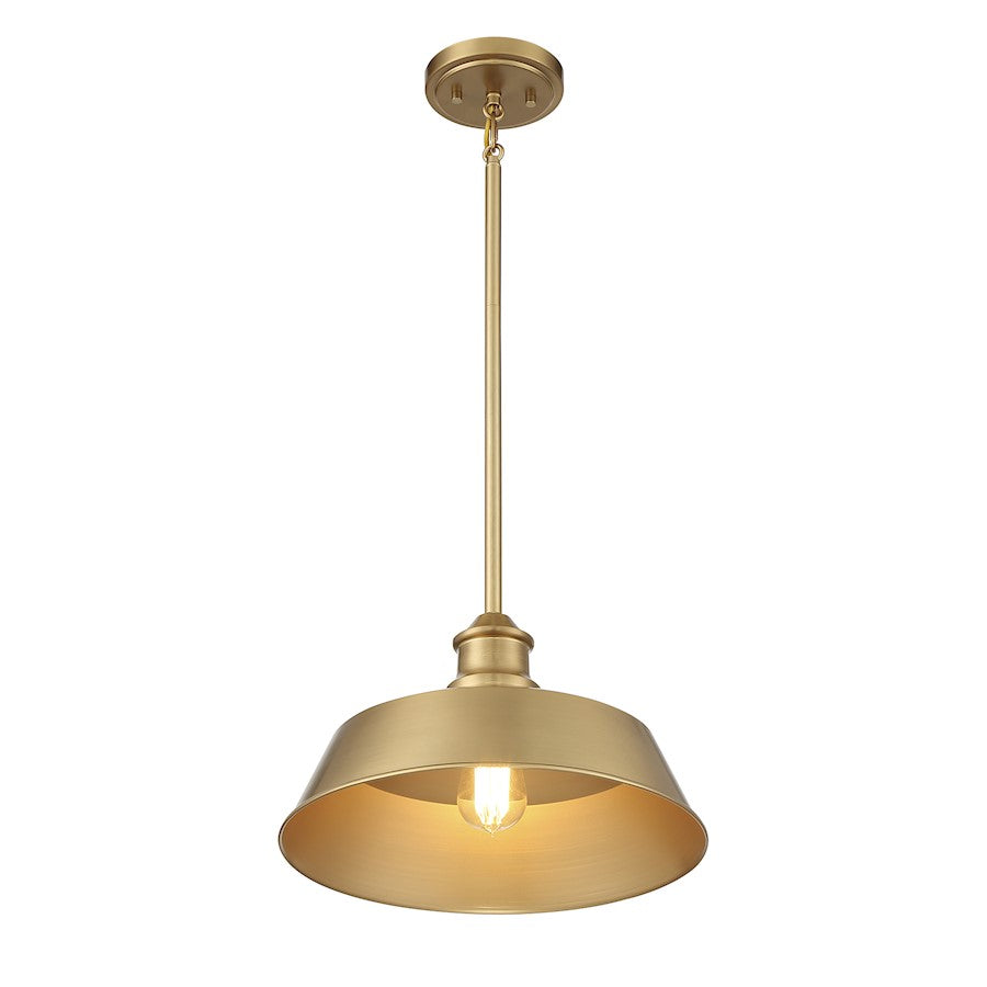 1 Light 8" Pendant, Natural Brass