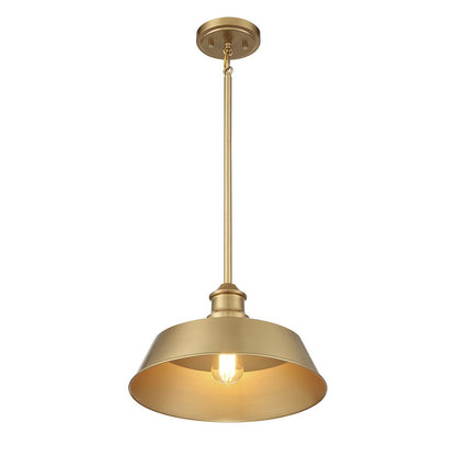 1 Light 8" Pendant, Natural Brass