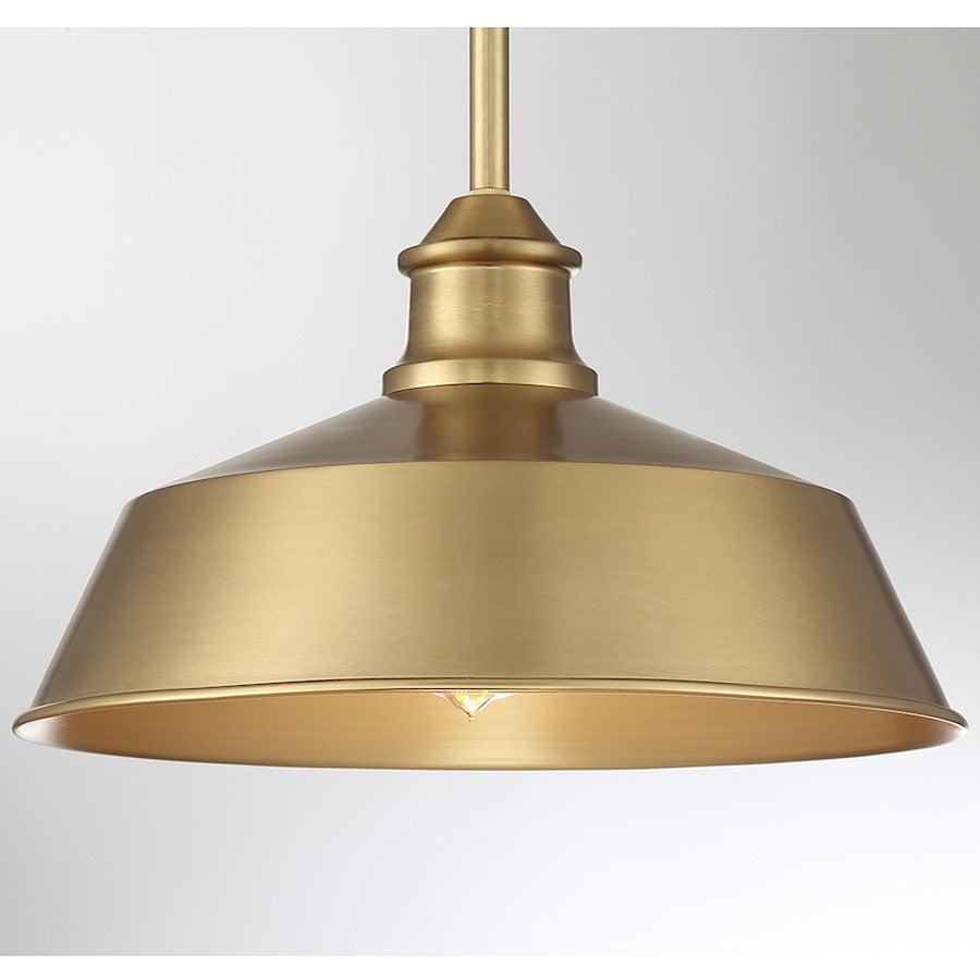 1 Light 8" Pendant, Natural Brass