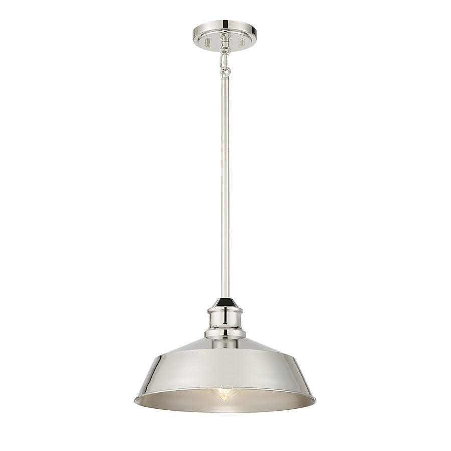 Meridian Vintage 1 Light 8" Pendant, Polished Nickel - M7021PN