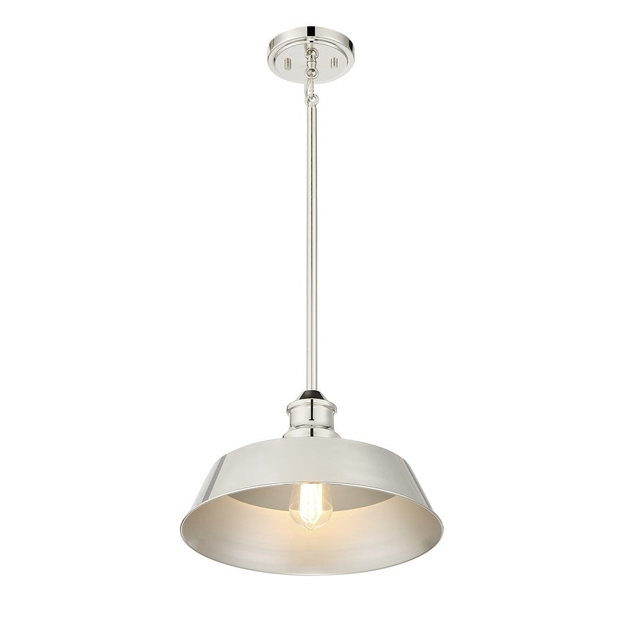 1 Light 8" Pendant, Natural Brass