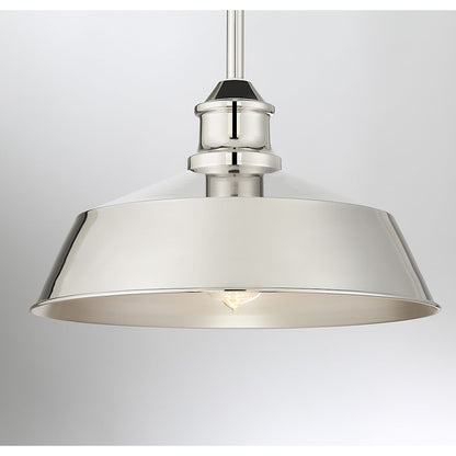 1 Light 8" Pendant, Natural Brass