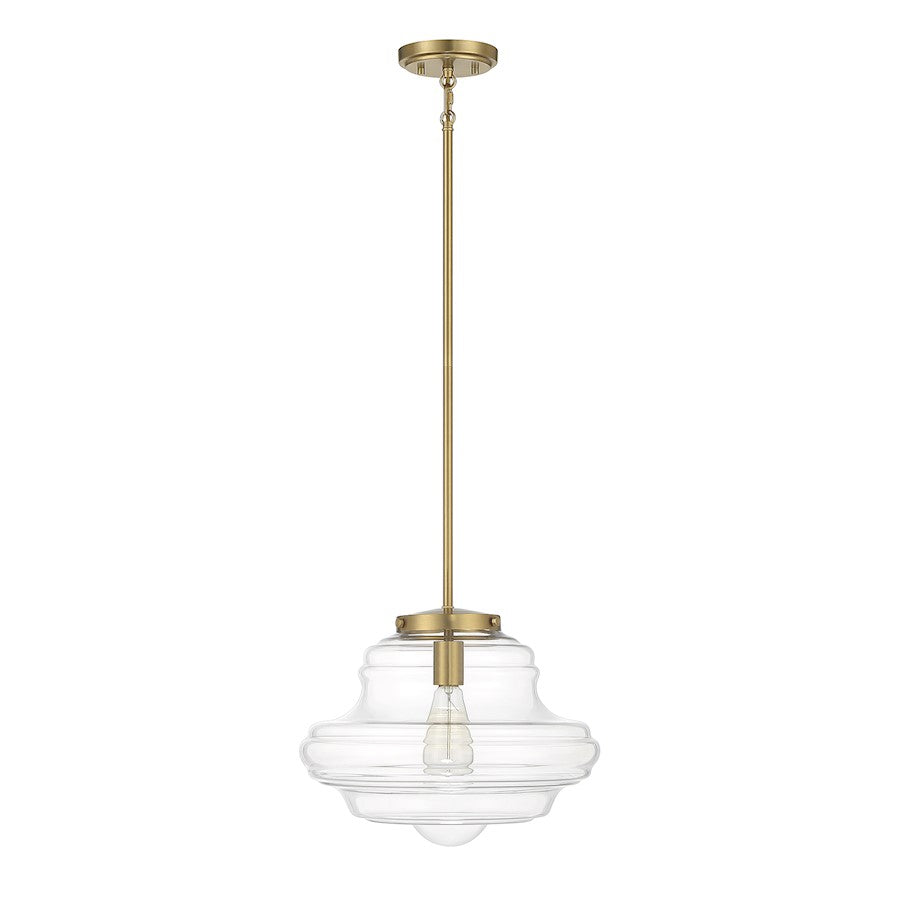 1 Light 12" Pendant, Natural Brass