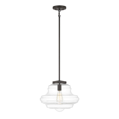 Meridian Vintage 1 Light 11" Pendant, Oil Rubbed Bronze/Clear - M7022ORB