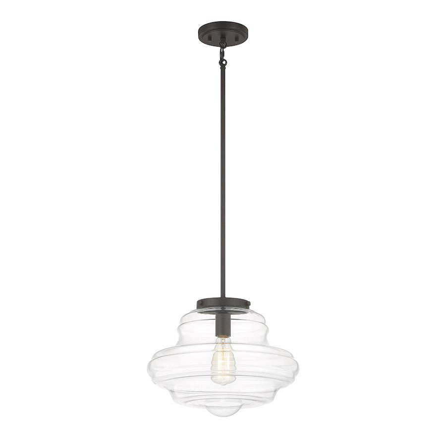 1 Light 12" Pendant, Natural Brass