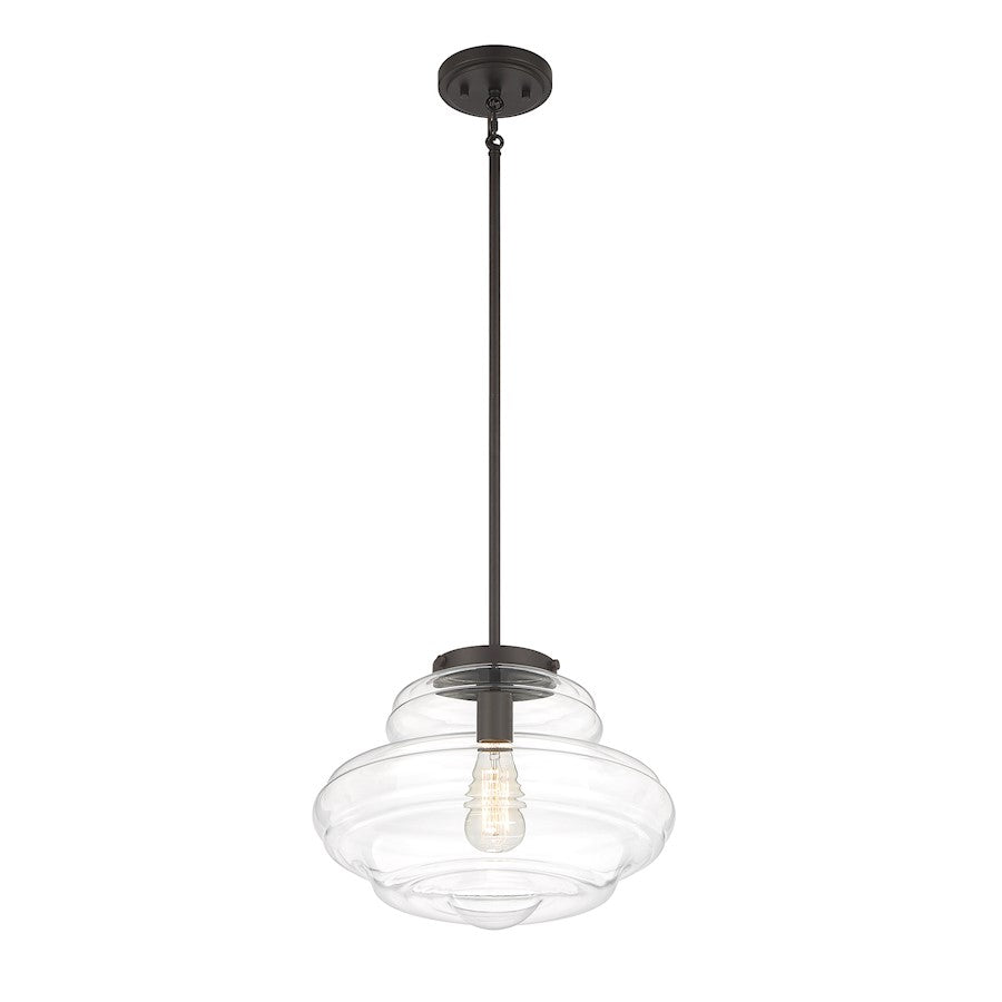 1 Light 12" Pendant, Natural Brass