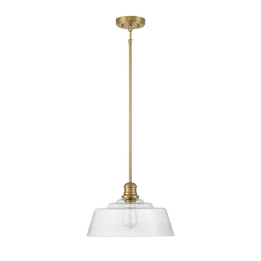 1 Light 15" Pendant, Natural Brass