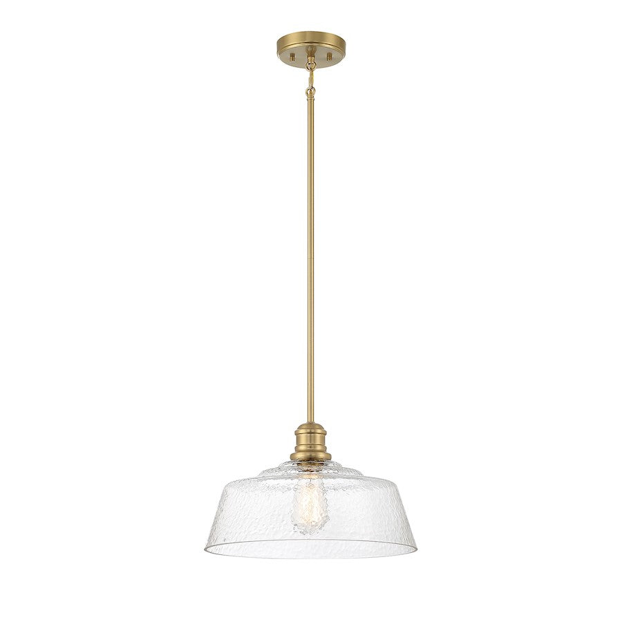 1 Light 15" Pendant, Natural Brass