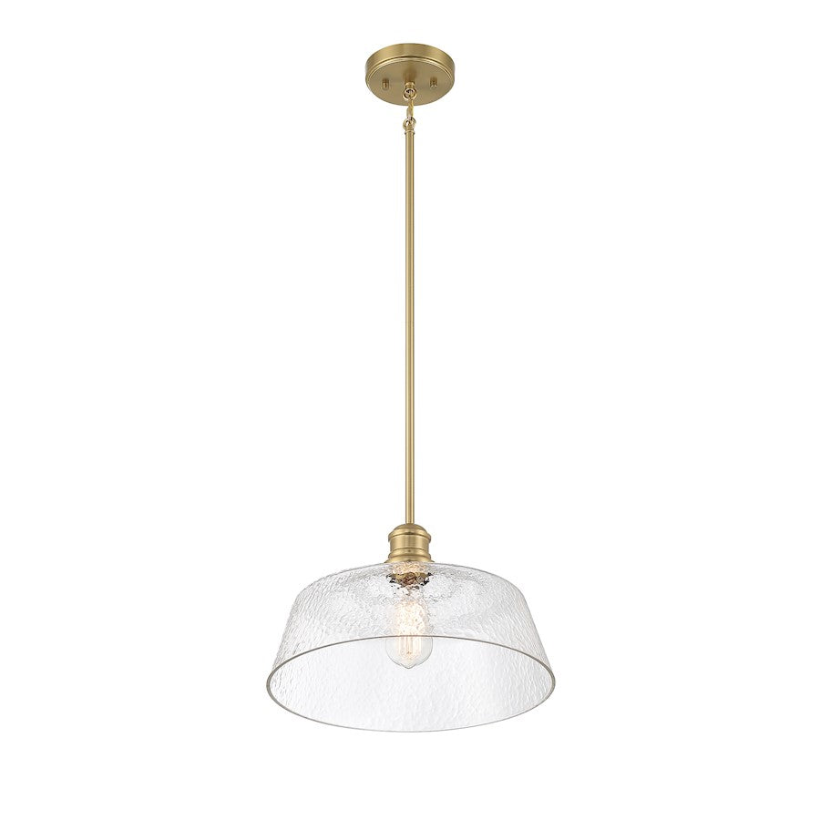 1 Light 15" Pendant, Natural Brass