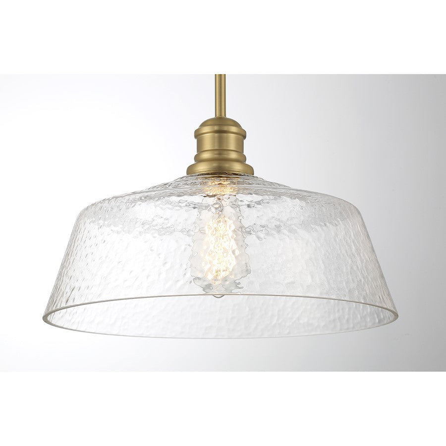 1 Light 15" Pendant, Natural Brass