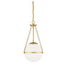 Savoy Meridian 1 Light 25" Pendant, Natural Brass/White - M7025NB