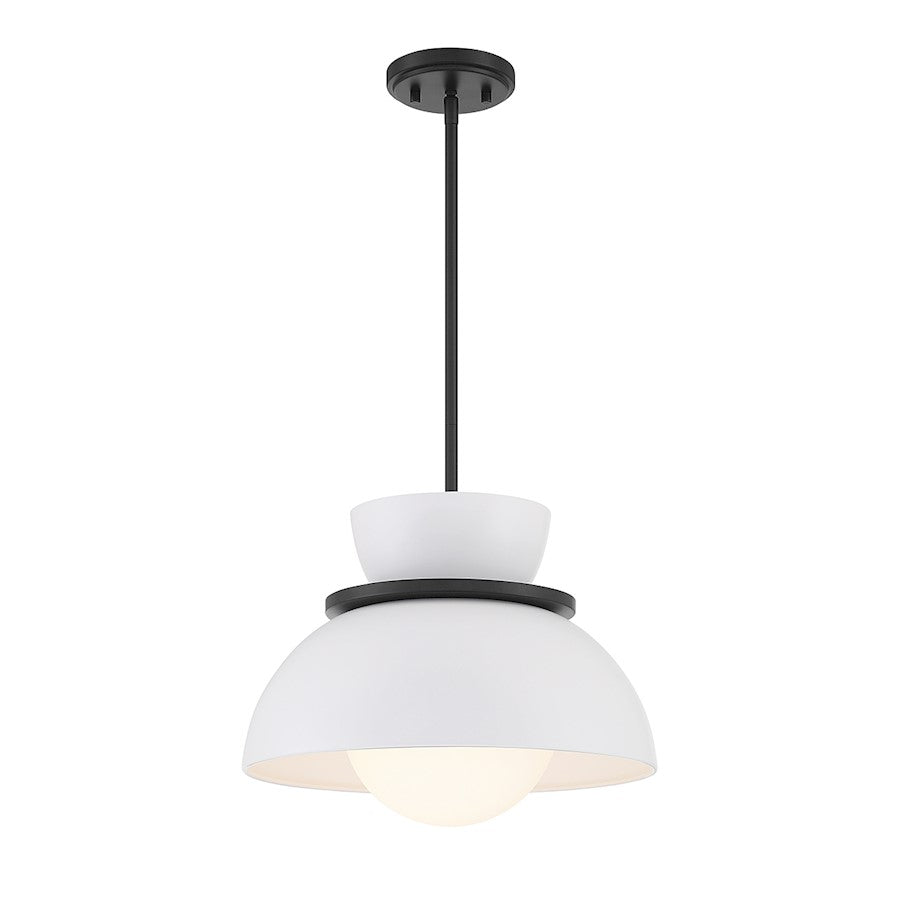 Savoy Meridian 1 Light 9" Pendant, Matte Black/Opal - M7026MBK