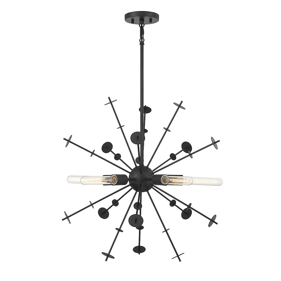 Savoy Meridian 5 Light 26" Pendant, Matte Black - M7027MBK