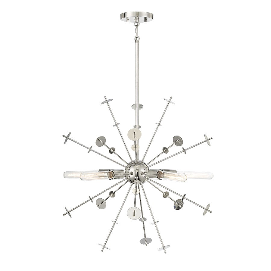 Savoy Meridian 5 Light Pendant, Polished Nickel - M7027PN