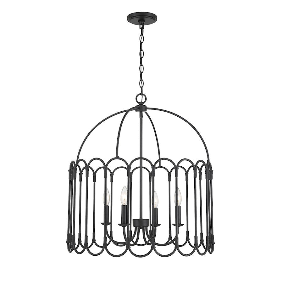 Savoy Meridian 4 Light Pendant, Matte Black - M7029MBK