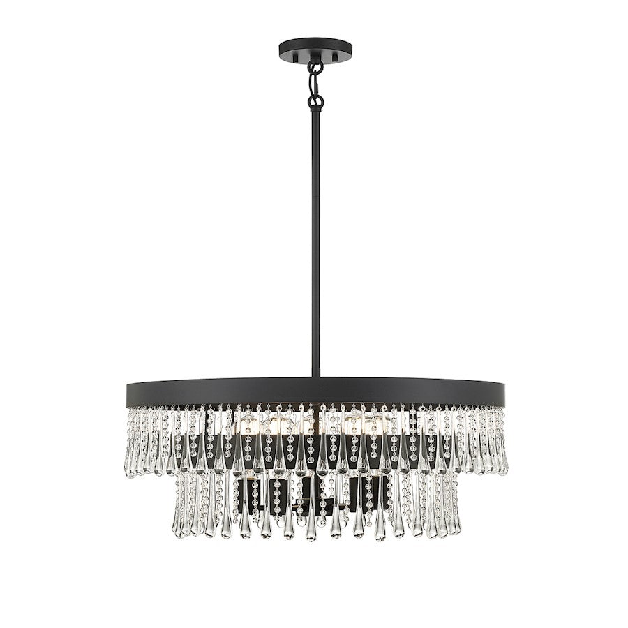 Savoy Meridian 6 Light Pendant, Matte Black - M7038MBK