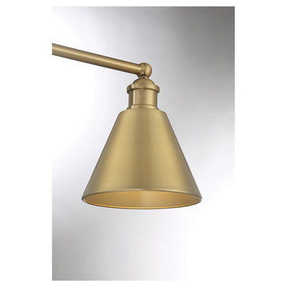 3-Light 27" Bathroom Vanity Light, Natural Brass