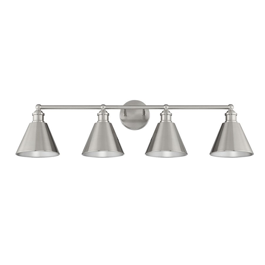 4-Light 38" Bathroom Vanity Light, Brushed Nickel