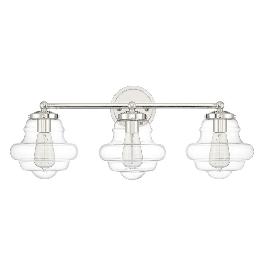 3-Light 26" Bathroom Vanity Light, Natural Brass