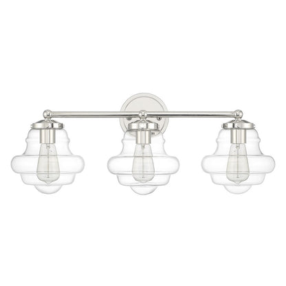 3-Light 26" Bathroom Vanity Light, Natural Brass