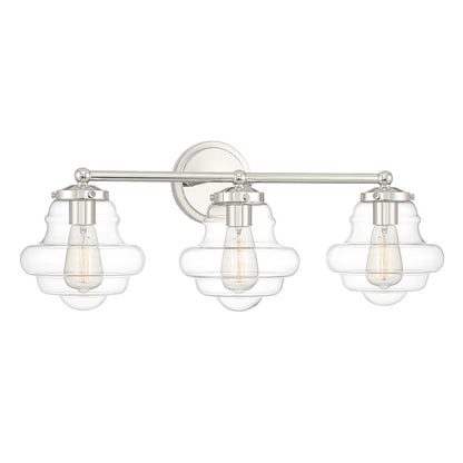 3-Light 26" Bathroom Vanity Light, Natural Brass