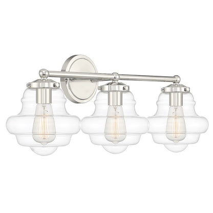 3-Light 26" Bathroom Vanity Light, Natural Brass