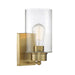 Meridian Coastal 1 Light Wall Sconce, Natural Brass/Clear Seeded - M90013NB