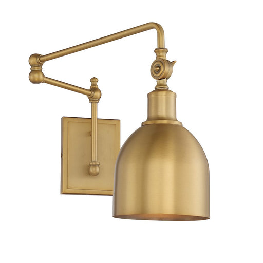 Meridian Traditional 1 Light 13.63" Adjustable Wall Sconce, Brass - M90019NB