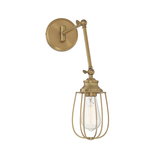 Meridian Industrial 1 Light 11" Adjustable Wall Sconce, Natural Brass - M90022NB