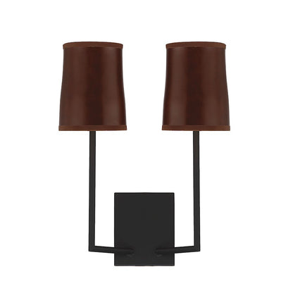 Meridian Mission 2 Light Wall Sconce, Matte Black - M90061MBK