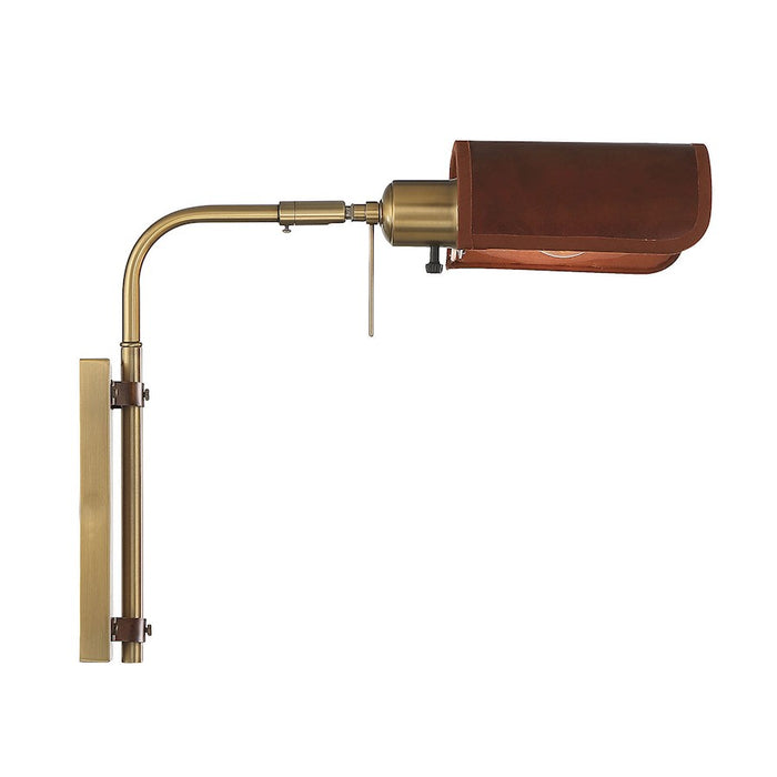 Meridian Mid-Century Modern 1 Light 12" Adjustable Wall Sconce, Brass
