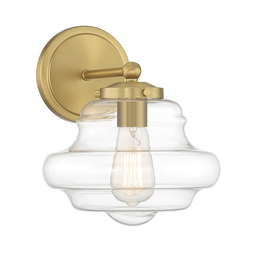Meridian Vintage 1 Light Wall Sconce, Natural Brass/Clear - M90091NB