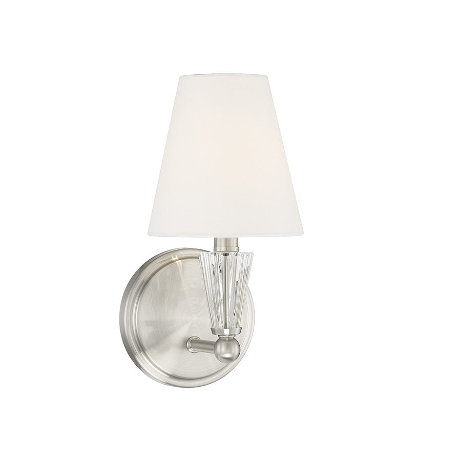 Savoy Meridian 1 Light Wall Sconce, Brushed Nickel - M90102BN