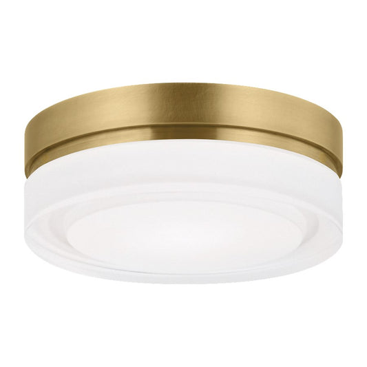 Visual Comfort Modern Cirque Small Flush Mount/LED, BS/SQ Glass - 700CQSNB-LED