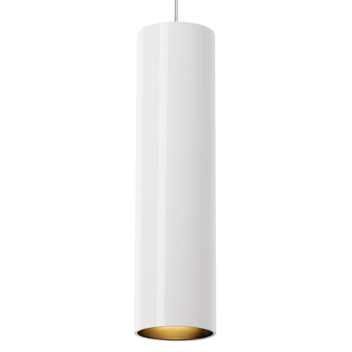 Visual Comfort Modern FJ-Piper Pendant, White/Satin Nickel-LED
