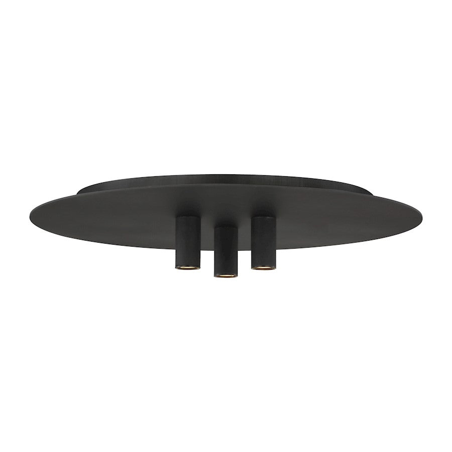 Tech Lighting Ponte 1 Light 16" 277V Flush Mount, Black - 700FMPNT16B-LED930-277