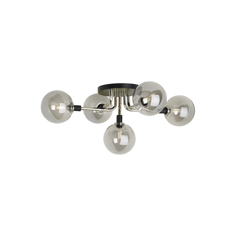 Visual Comfort Modern Viaggio Small Ceiling Light, Polished Nickel LED