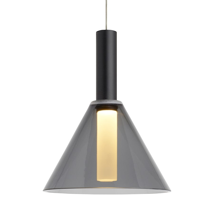 Pendant, Smoke/Satin Nickel LED